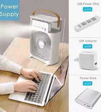 Water Mist Electric Fan Air Humidifier LED Night Light Suitable for Families Portable Air Conditioner Triple Cooler Cooling Home