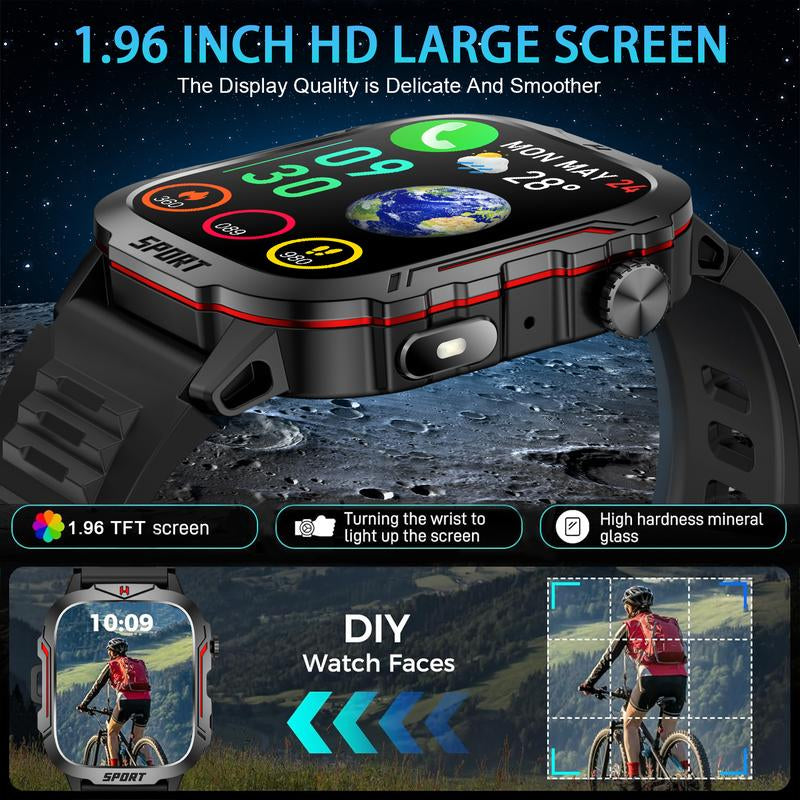 Smartwatch for Men & Women, Fashionable Watch with Flashlight/Sos, Sports Smartwatches, Smart Watch for Iphone Android Smartphone, Wearable Devicesv