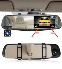 4.3 Inch Driving Recorder Car DVR Rearview Mirror Dual Lens Car Recorder 1080P IPS Front and Rear Camera Registrar Black Box New