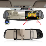 4.3 Inch Driving Recorder Car DVR Rearview Mirror Dual Lens Car Recorder 1080P IPS Front and Rear Camera Registrar Black Box New