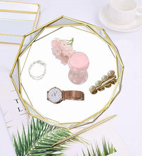 AOLDHYY Decorative Metal Mirror Catchall Tray, Garden Sculpture Outdoor Decoration