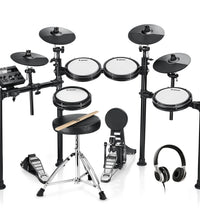 Adults Electronic Drum Set with Quiet Mesh Drum Pads, 31 Kits and 450+ Sounds, DED-200X