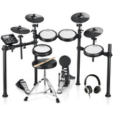 Adults Electronic Drum Set with Quiet Mesh Drum Pads, 31 Kits and 450+ Sounds, DED-200X