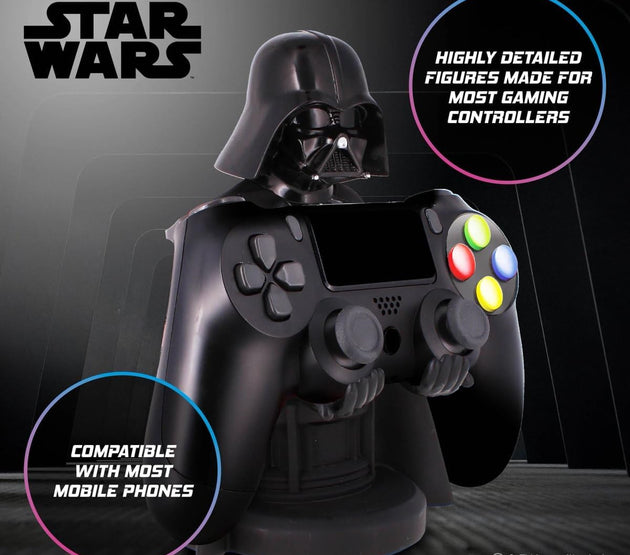 : Star Wars: Darth Vader - Original Mobile Phone & Gaming Controller Holder, Device Stand, Cable Guys, Licensed Figure (Multi-Colored)