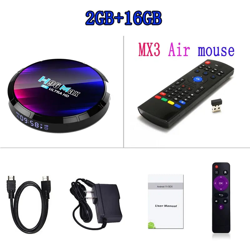 Android TV Box H96MAX RK3528 Android Box Support 2.4G/5.8G Wifi6 BT5.0 4K Video Set Top TV Box Decode and Play 8K 24Fps