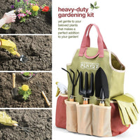 Gardening Tools Set of 10 - Complete Garden Tool Kit Comes with Bag & Gloves,...