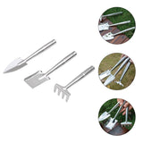 3 Pcs 1 Set Thick Flat Shovel Gardening Tools Gardening Supplies (Steel Color)