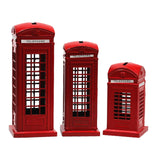 Telephone Booth Piggy Bank Telephone Booth Figurine Statue Money Saving Box Sculpture for Kids Birthday New Years Festival