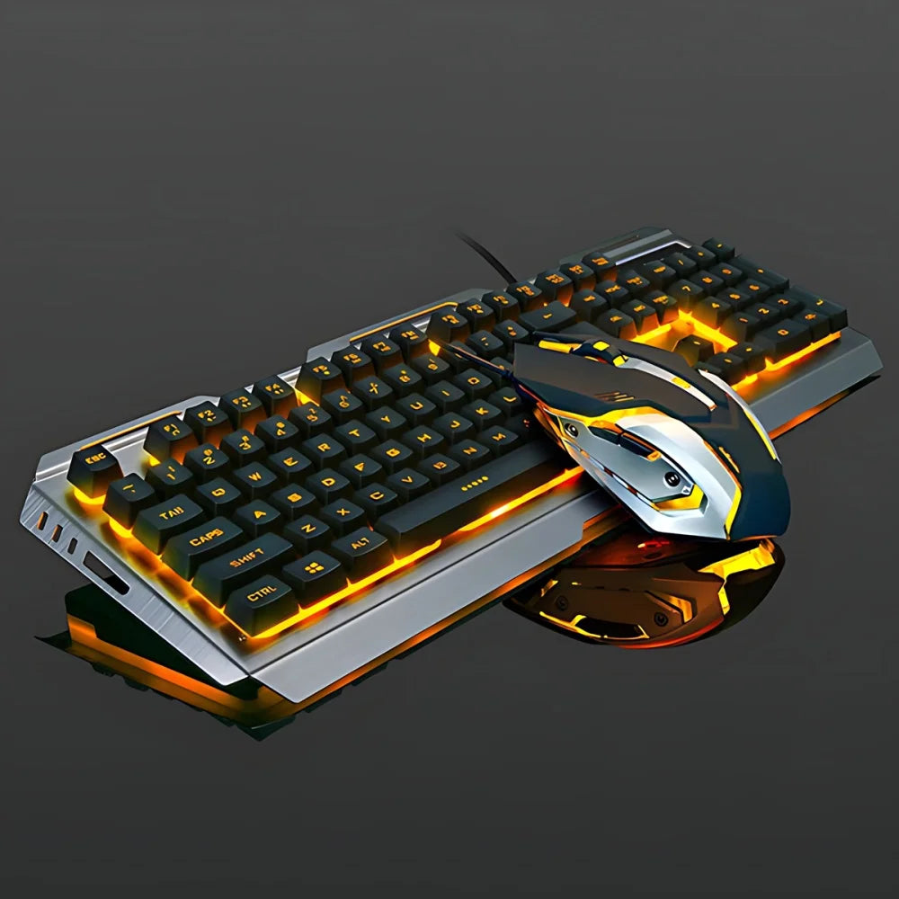 "Ultimate V1 USB Wired Mechanical Gaming Keyboard & Mouse Combo - Ergonomic Design for PC/Laptop/Gaming!"