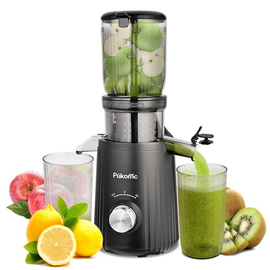 Pukomc Juicer Machines, Cold Press Juicer with 4.25'' Large Feed，Slow Masticating Machines Chute Fit Whole Vegetable and Fruit,High Juice Yield Juicer Easy to Clean