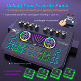 Professional Audio Mixer, Live Sound Card and Audio Interface with DJ Mixer Effects and Voice Changer,Podcast Production Studio Equipment, for Tiktok Youtube(Black)