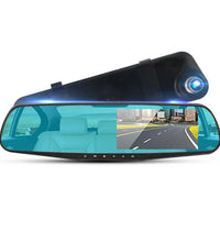 4.3 Inch Driving Recorder Car DVR Rearview Mirror Dual Lens Car Recorder 1080P IPS Front and Rear Camera Registrar Black Box New