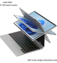 360° Rotating 14.0'' IPS Touch Screen 32G 128G-1T Laptop N95 Windows 11 Notebook 4 in 1 Tablet Business Office Slim Touch ID RGB