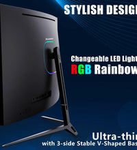 27Inch 165Hz Curved Gaming Monitor, 1440P 144Hz Gaming Monitor, QHD 2K(2560X1440) PC Monitor, LCD Computer Monitor for Laptop with 2 Speaker&Backlight, 1Ms Freesync, Metal Base, DP&HDMI