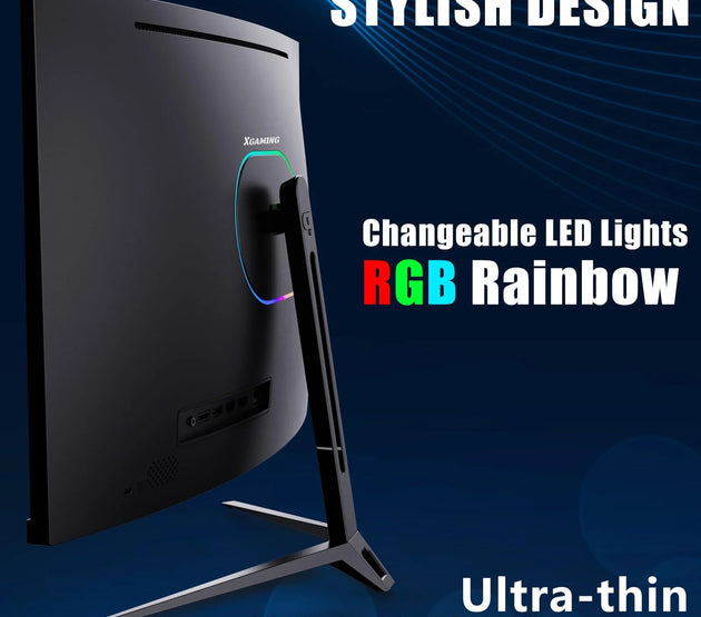 27Inch 165Hz Curved Gaming Monitor, 1440P 144Hz Gaming Monitor, QHD 2K(2560X1440) PC Monitor, LCD Computer Monitor for Laptop with 2 Speaker&Backlight, 1Ms Freesync, Metal Base, DP&HDMI