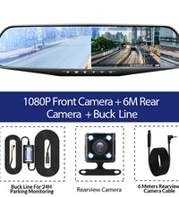 4.3 Inch Driving Recorder Car DVR Rearview Mirror Dual Lens Car Recorder 1080P IPS Front and Rear Camera Registrar Black Box New