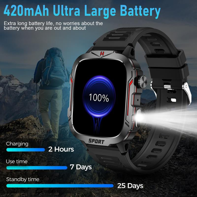 Smartwatch for Men & Women, Fashionable Watch with Flashlight/Sos, Sports Smartwatches, Smart Watch for Iphone Android Smartphone, Wearable Devicesv