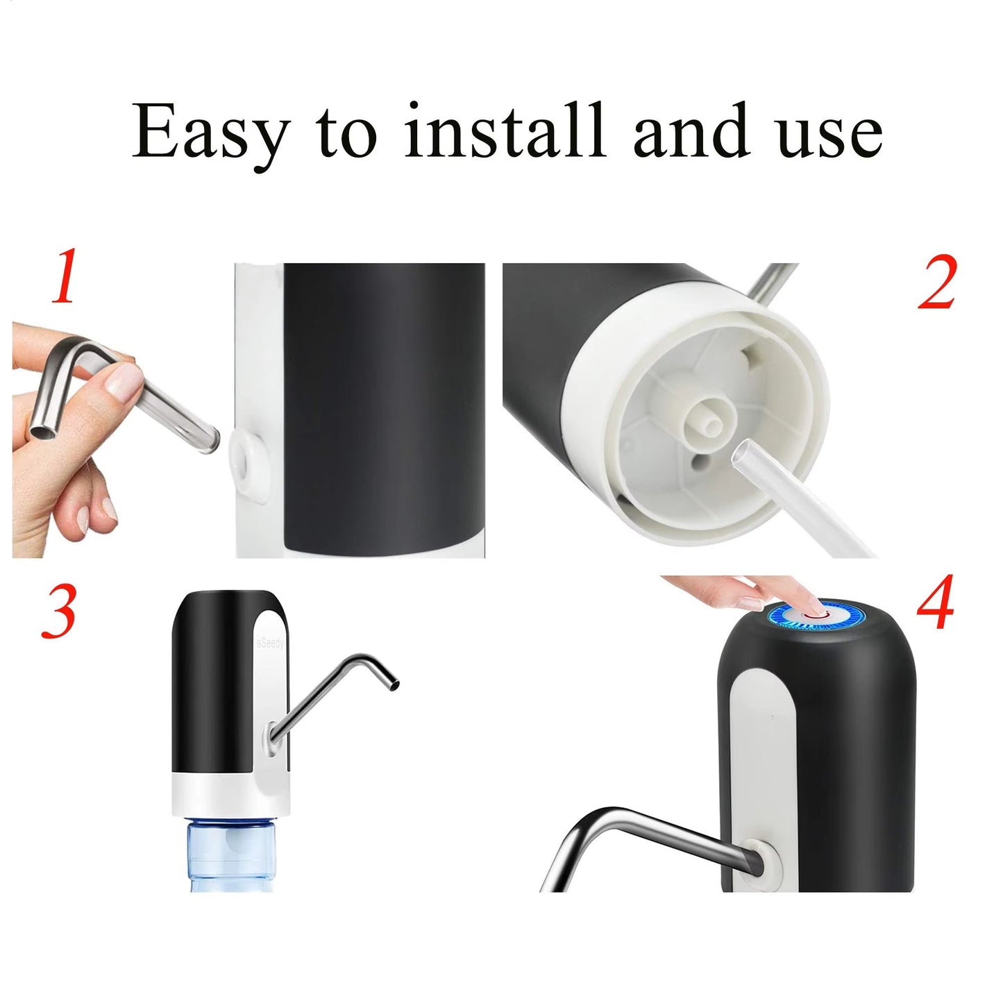 Electric Water Dispenser Pump Automatic Water Bottle Pump USB Charging Water Pump One Click Auto Switch Drink Pump Dispenser