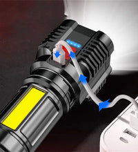 10000 LM LED Flashlights, Powerful Handheld Tactical Flashlight, LED Flashlights Searchlights, Ultra Bright USB Rechargeable Flashlight for Outdoor, Camping, Emergency