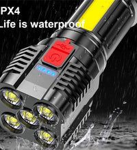 10000 LM LED Flashlights, Powerful Handheld Tactical Flashlight, LED Flashlights Searchlights, Ultra Bright USB Rechargeable Flashlight for Outdoor, Camping, Emergency