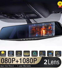 4.3 Inch Driving Recorder Car DVR Rearview Mirror Dual Lens Car Recorder 1080P IPS Front and Rear Camera Registrar Black Box New
