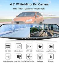 4.3 Inch Driving Recorder Car DVR Rearview Mirror Dual Lens Car Recorder 1080P IPS Front and Rear Camera Registrar Black Box New