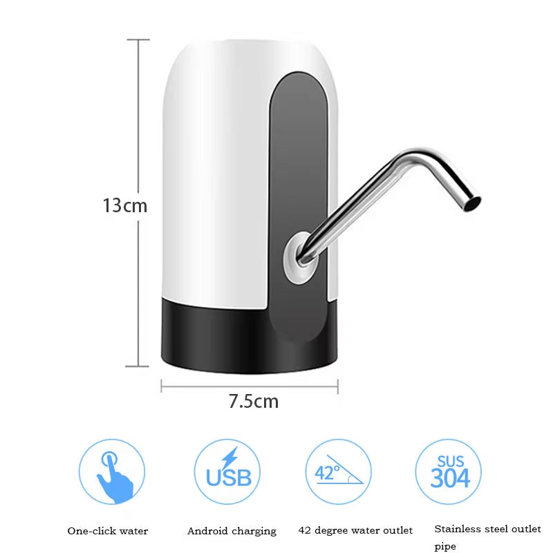 Electric Water Dispenser Pump Automatic Water Bottle Pump USB Charging Water Pump One Click Auto Switch Drink Pump Dispenser