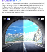 A229 PRO 4K HDR Car Camera with SONY STARVIS 2 SENSOR Support Rear and Interior Dash Cam 24H Parking Mode 5Ghz Wi-Fi