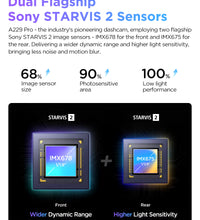 A229 PRO 4K HDR Car Camera with SONY STARVIS 2 SENSOR Support Rear and Interior Dash Cam 24H Parking Mode 5Ghz Wi-Fi
