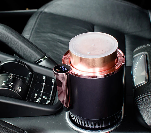 Smart Car 2-In-1 Hot and Cold Cup Drinks Holder Home Fast Refrigeration Cooling/Heating Mini Touch Screen Beverage Mug Drink Can