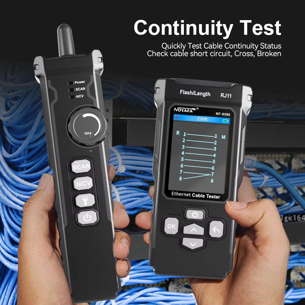 NF-8506 Network Cable Tester Multifunction Cable Tracker Support PING Test/Ip Scan/Poe Measure Length Wiremap Tester