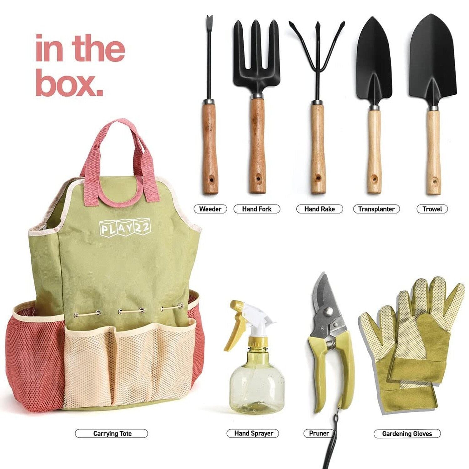 Gardening Tools Set of 10 - Complete Garden Tool Kit Comes with Bag & Gloves,...