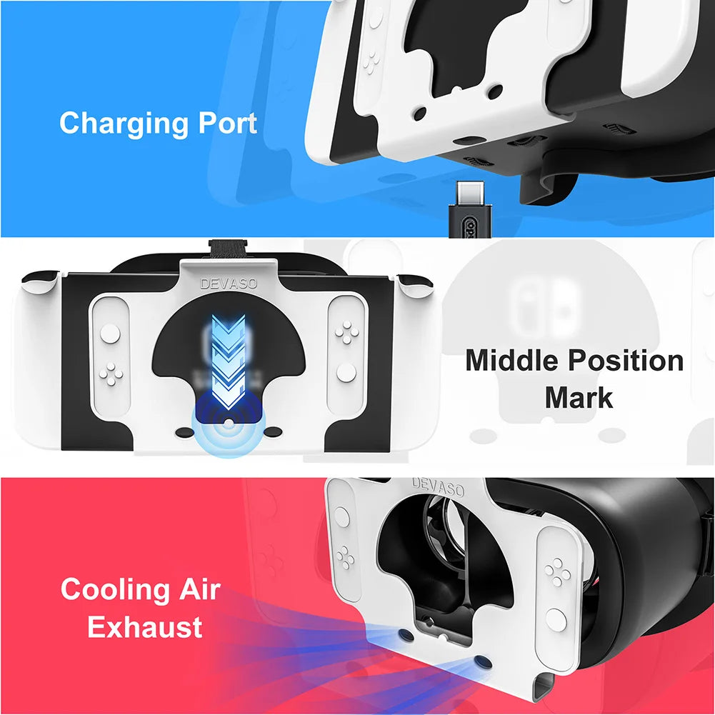 VR Headset 3D Virtual Reality Glasses Immersive Experience 3D VR Virtual Reality Glasses Adjustable for Nintendo Switch OLED
