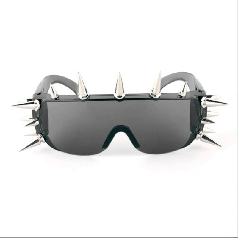 Steampunk Rivet Spike Wild Rock Bar Sunglasses Goggles Women Men Y2k Punk Sun Glasses Metal Futuristic Zonnebrillen Dames 2022
