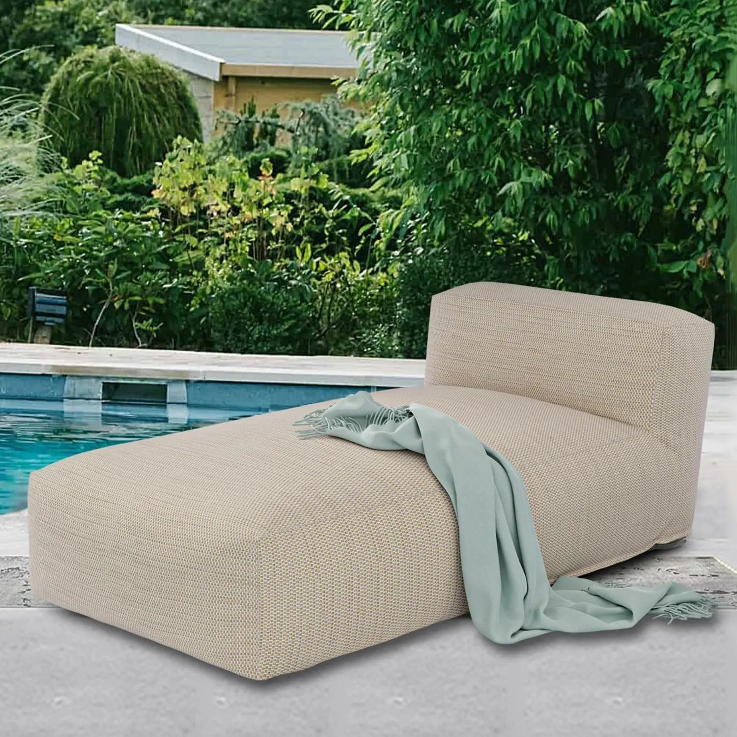 Outdoor Bean Bed Chair Sun Lounger, Couch Sofa for Patio & Pool, Foam Filling Day Bed Furniture, Comfy Lazy Sofa for Outside, Wa