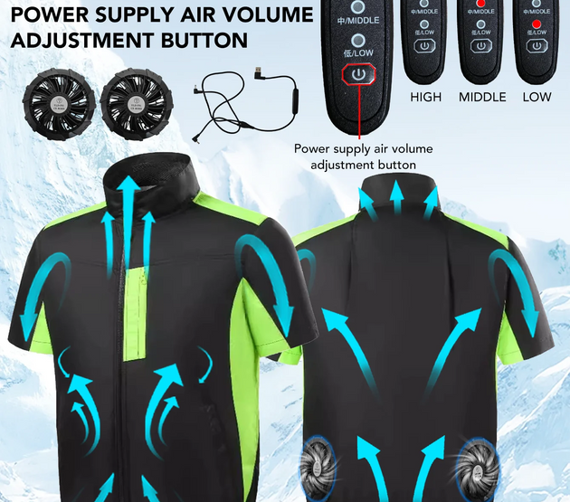 Summer Men's Jacket 5V fan Work Clothing  Outdoor Fishing  Refrigeration Air Conditioning Suit Battery pack not included
