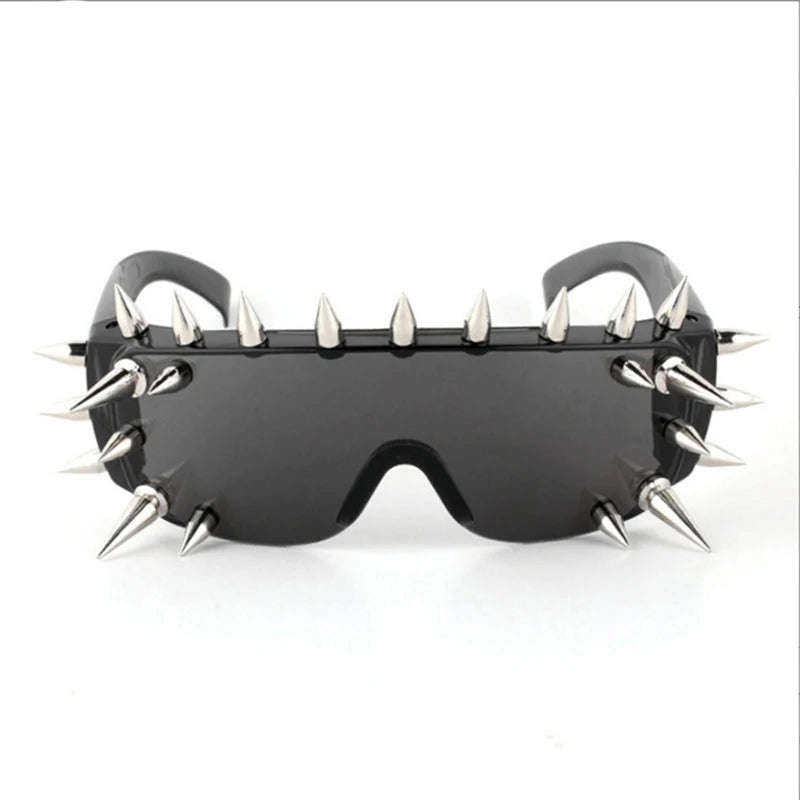 Steampunk Rivet Spike Wild Rock Bar Sunglasses Goggles Women Men Y2k Punk Sun Glasses Metal Futuristic Zonnebrillen Dames 2022