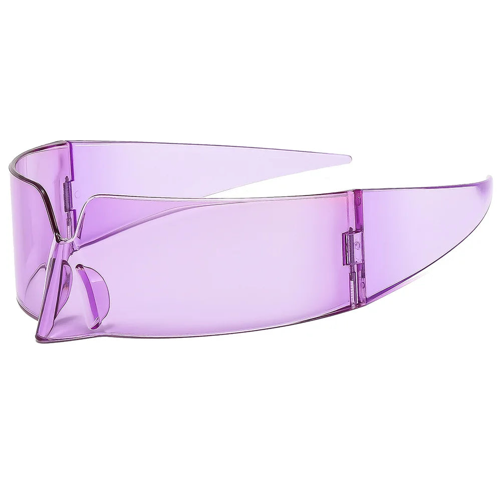 Rimless Futuristic Oversized Y2k Sports Sun Glasses For Rocker Festival Performer One-Pieces Cyber Punk Mask Sunglasses U400