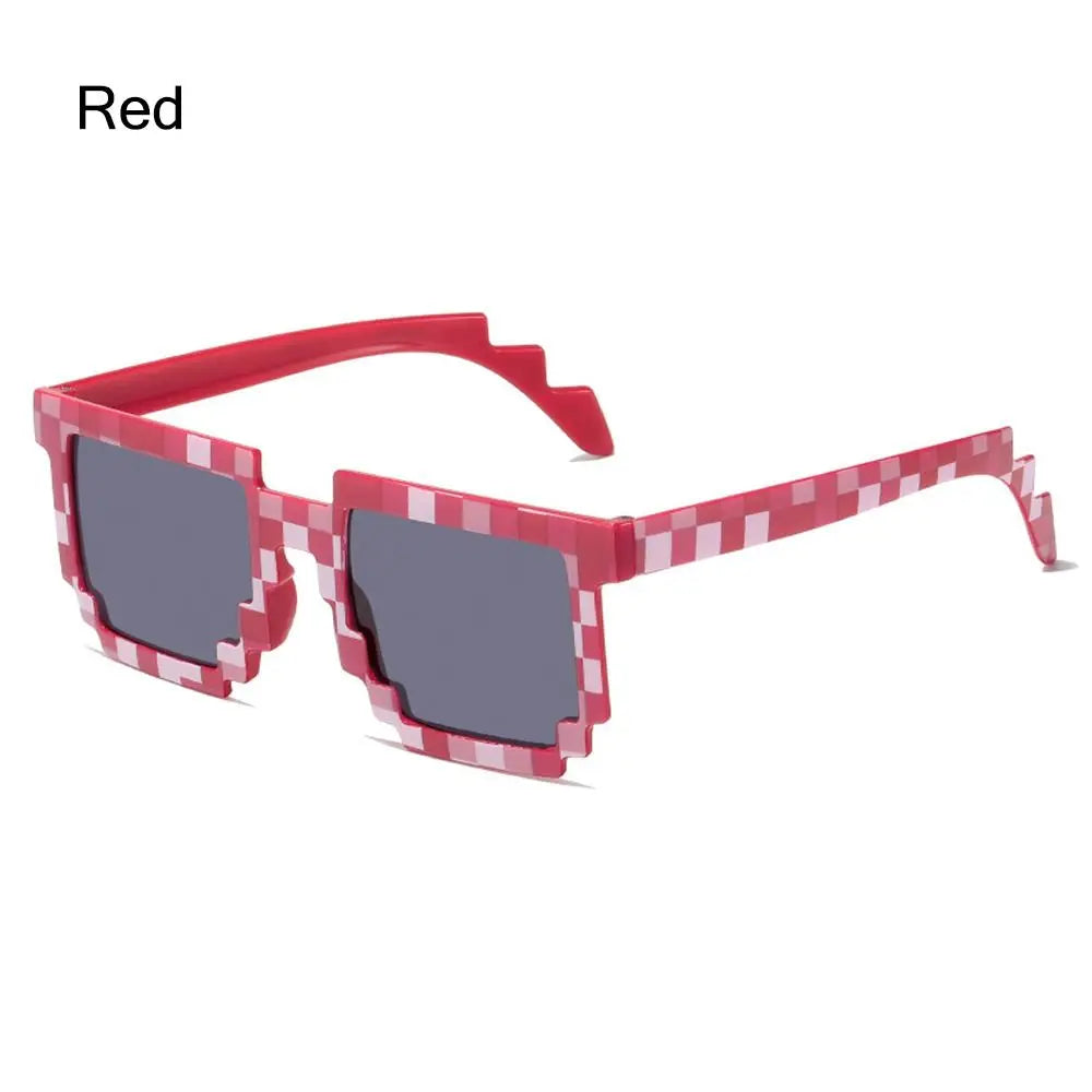 Retro Party Disco Mosaic Sunglasses Halloween Cosplay Funny Pixelated Mosaic Glasses Novel Photo Props Glasses for Adults Teens