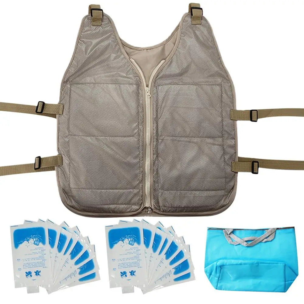 Ice Cool Vest Cooling Cold Jacket For Summer Adjustable Summer Cooling Vest Cooling Coat For Working Running Gardening Cooking C