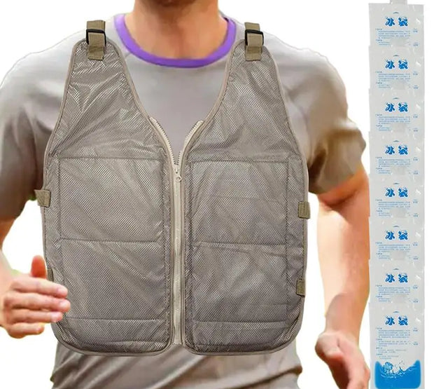 Ice Cool Vest Cooling Cold Jacket For Summer Adjustable Summer Cooling Vest Cooling Coat For Working Running Gardening Cooking C