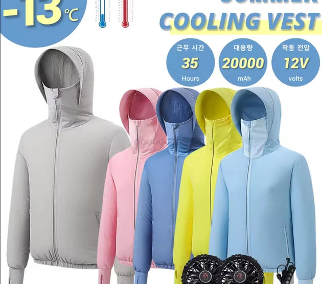 Men Outdoor summer coat USB Electric fan cooling Jackets men Air Conditioning Fan Clothes USB Heatstroke summer hood Jacket