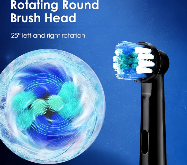 Smart Rotating Timing Electric Toothbrush, Rechargeable Rotary Toothbrush with 4 Heads, 5 Modes Setting Teeth Whitening Oral Car