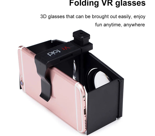 Portable 3D VR Glasses Movies Games Plastic Virtual Reality VR Glasses Kits Foldable Virtual Reality VR Glasses for Mobile Phone