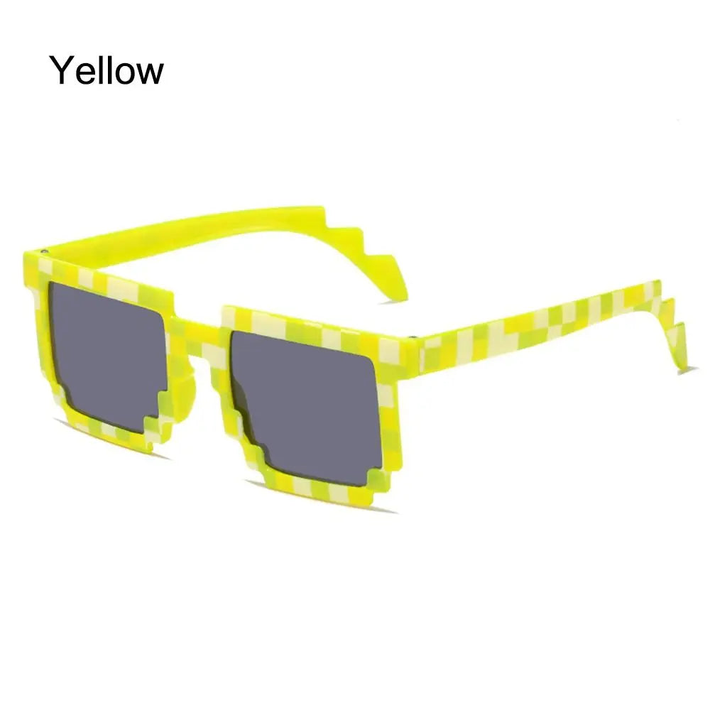 Retro Party Disco Mosaic Sunglasses Halloween Cosplay Funny Pixelated Mosaic Glasses Novel Photo Props Glasses for Adults Teens