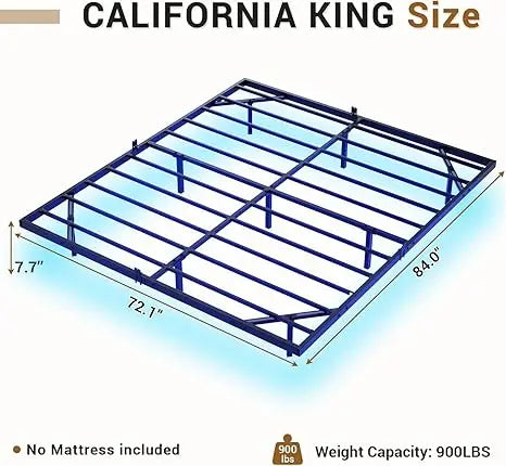 Floating Bed Frame Full Size with LED Lights, Metal Platform Full Bed, No Box Spring Needed, Easy to Assemble (Full)