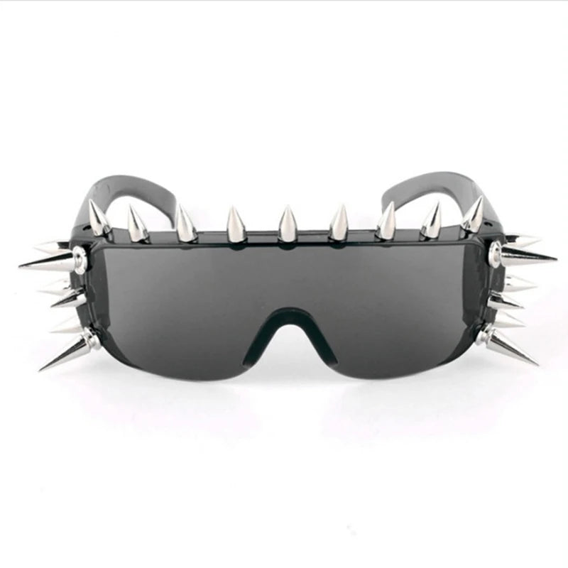 Steampunk Rivet Spike Wild Rock Bar Sunglasses Goggles Women Men Y2k Punk Sun Glasses Metal Futuristic Zonnebrillen Dames 2022