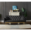 73" Modern Velvet Sofa Bed Futon, 3 Angle Adjustable Backrest, Loveseat with 4 Golden Metal Legs, Convertible Sleeper Sofa Couch
