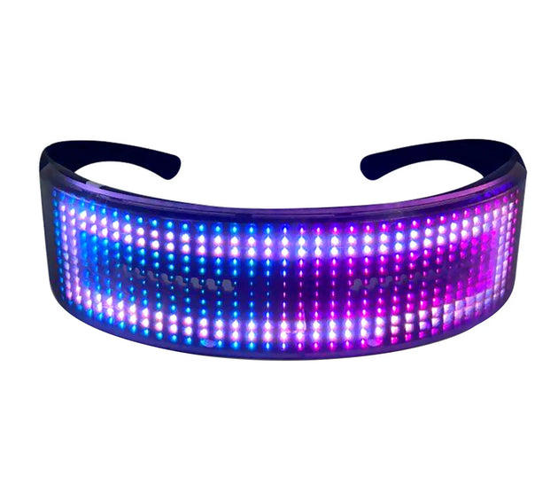 DIY Shining Electronic Futuristic Eyewear Glow The Dark Bluetooth LED Luminous Glasses Prop for Party Bar Festival Performance
