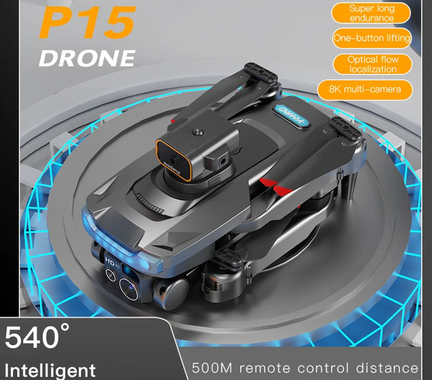 P15 Drone Professional 4K Aerial Photography Quadcopter HD Dual Camera Omnidirectional Obstacle Avoidance for Adult Boy Toy